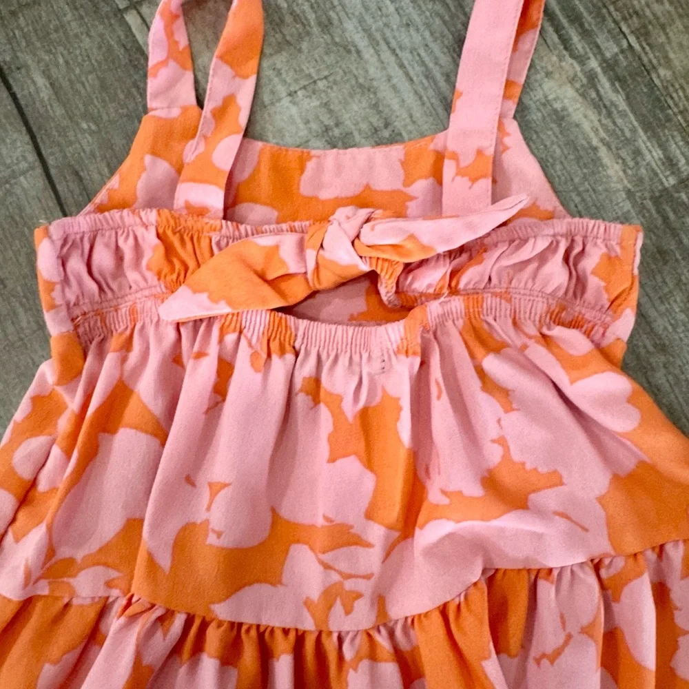 Social Standard by‎ Sanctuary Girls 2T Melon Floral Tiered Tie Back Sundress